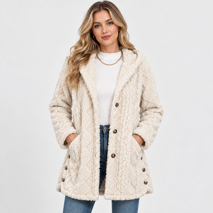 Montviro | Women's Argyle Hooded Cardigan Coat - Long Loose Fit