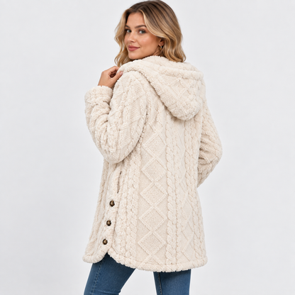 Montviro | Women's Argyle Hooded Cardigan Coat - Long Loose Fit