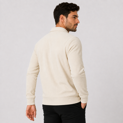 Montviro | Men's Casual Jacket - Corduroy Style Zip Front Lapel Collar