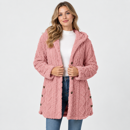 Montviro | Women's Argyle Hooded Cardigan Coat - Long Loose Fit