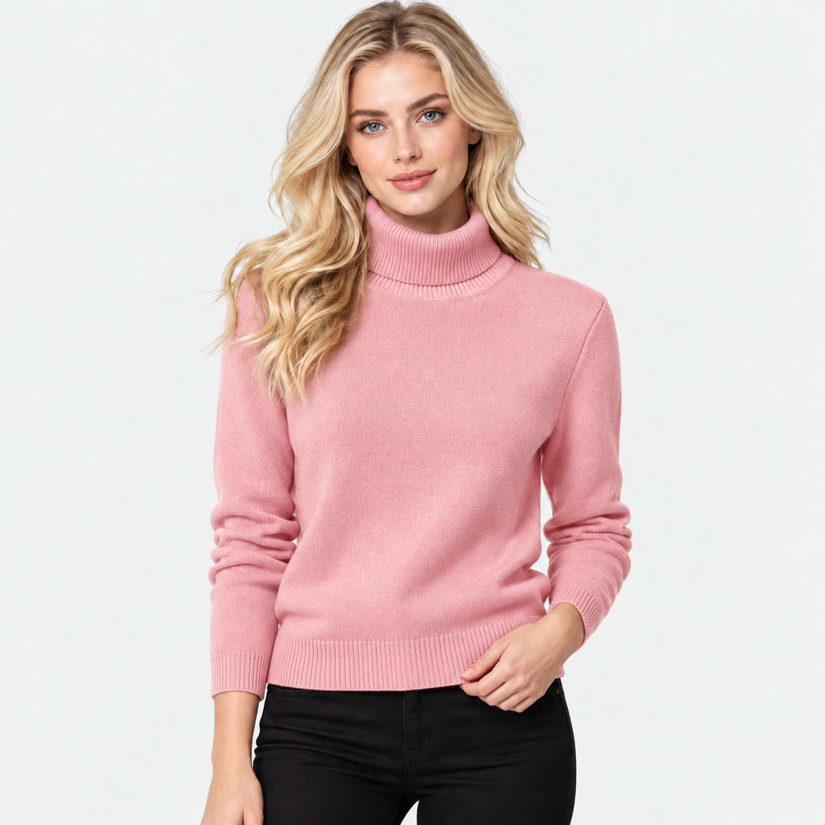 Montviro | Women's High Neck Knit Sweater with Stretch Fabric