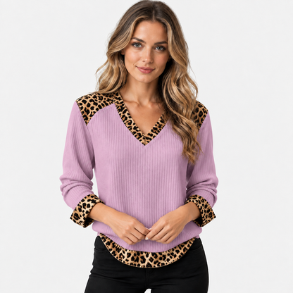 Montviro | Women’s Ribbed Texture Knit Top Relaxed Fit Spring Fall Wear