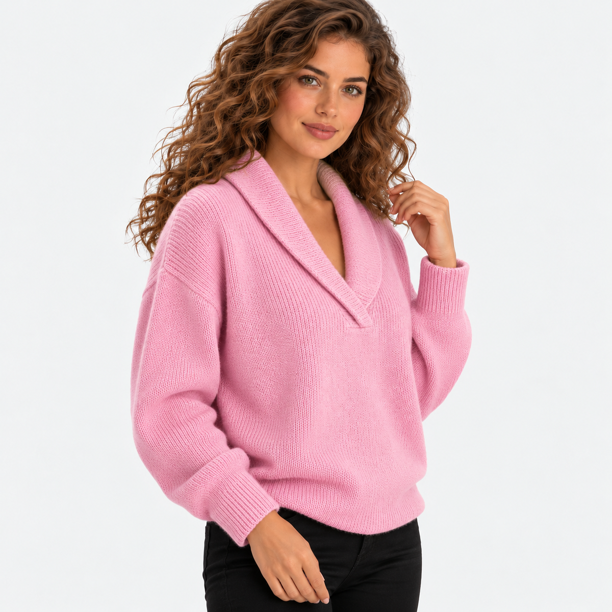 Montviro | Women's Oversized Knit Sweater with Shawl Collar
