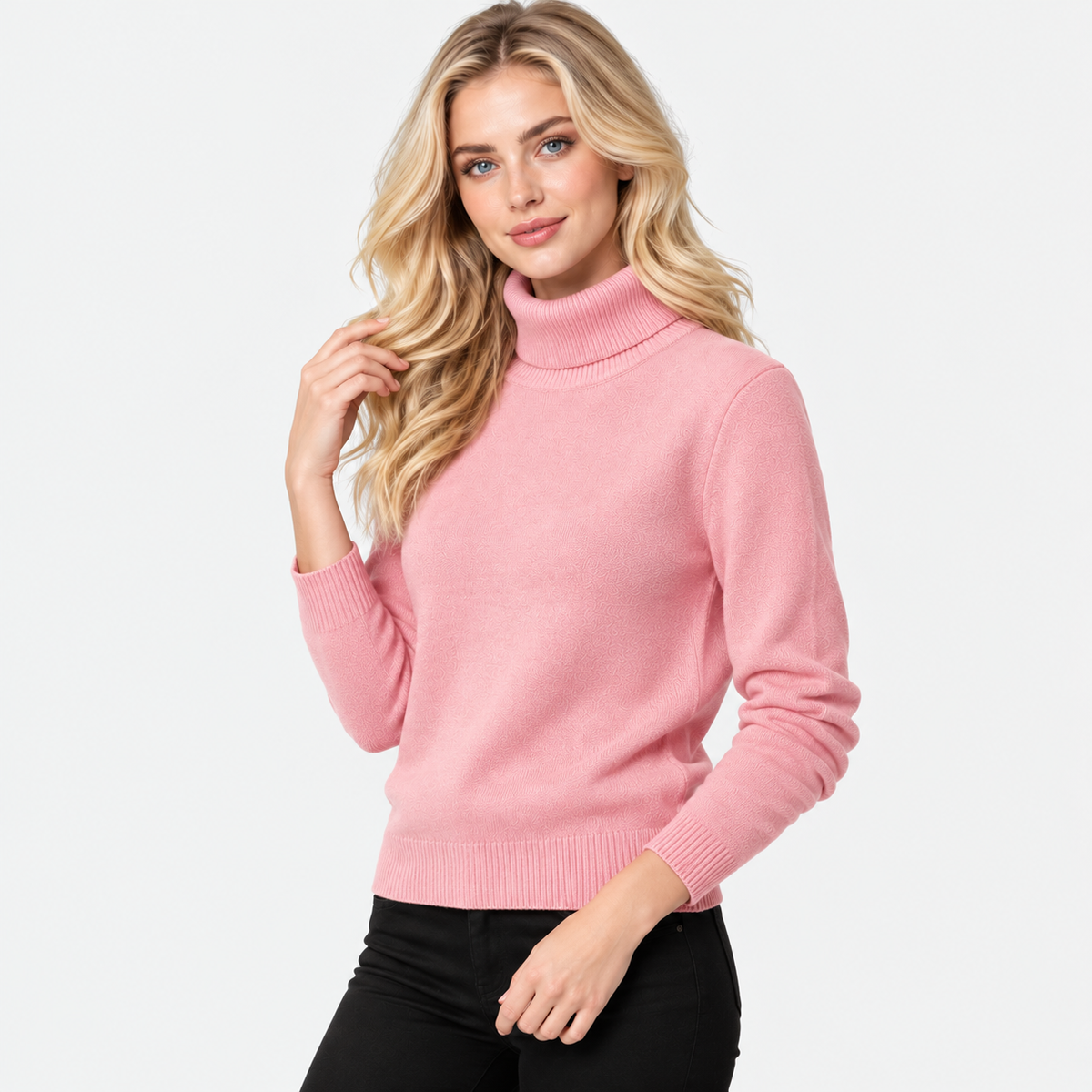 Montviro | Women's High Neck Knit Sweater with Stretch Fabric