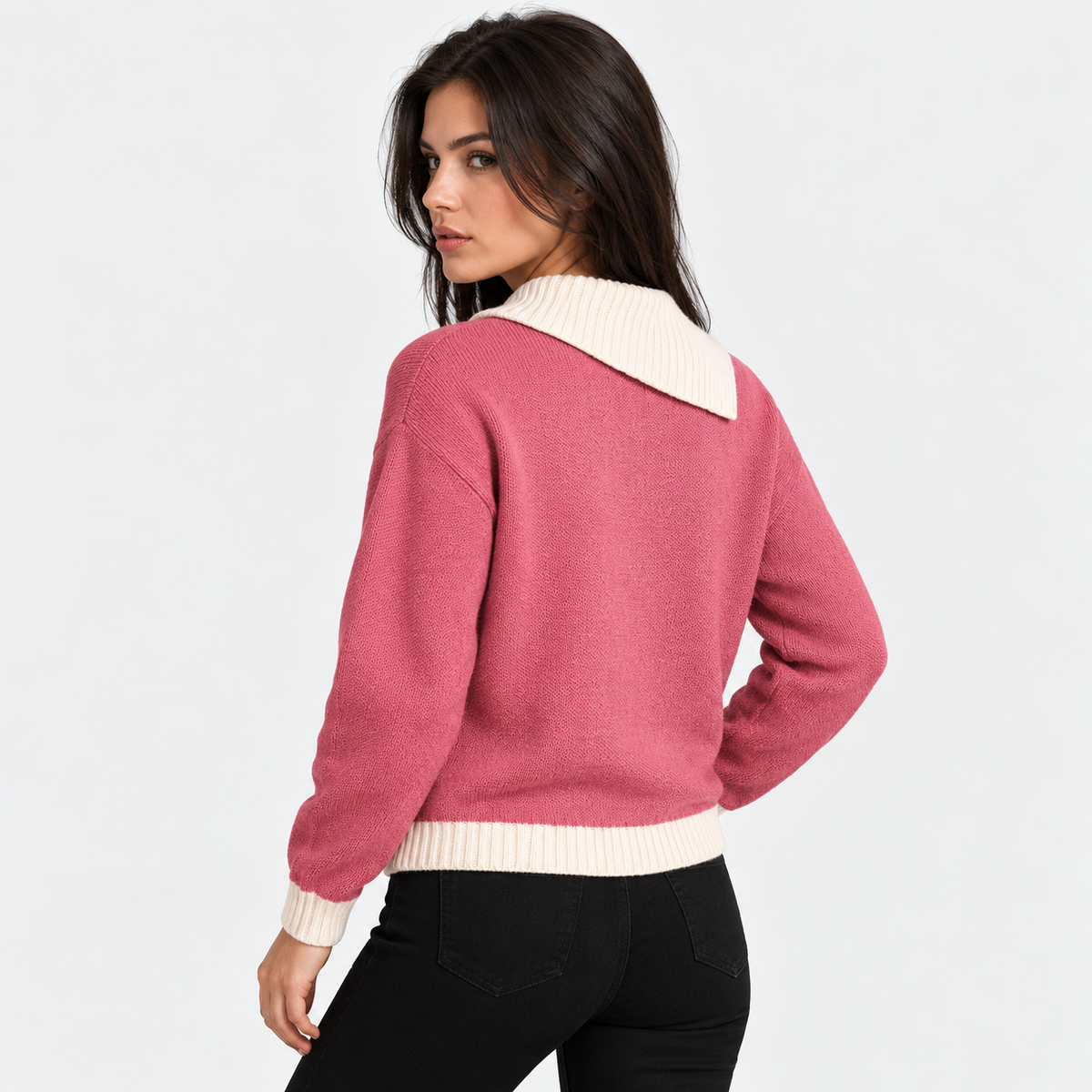 Montviro | Women's Asymmetric Neck Knit Sweater with Side Buttons