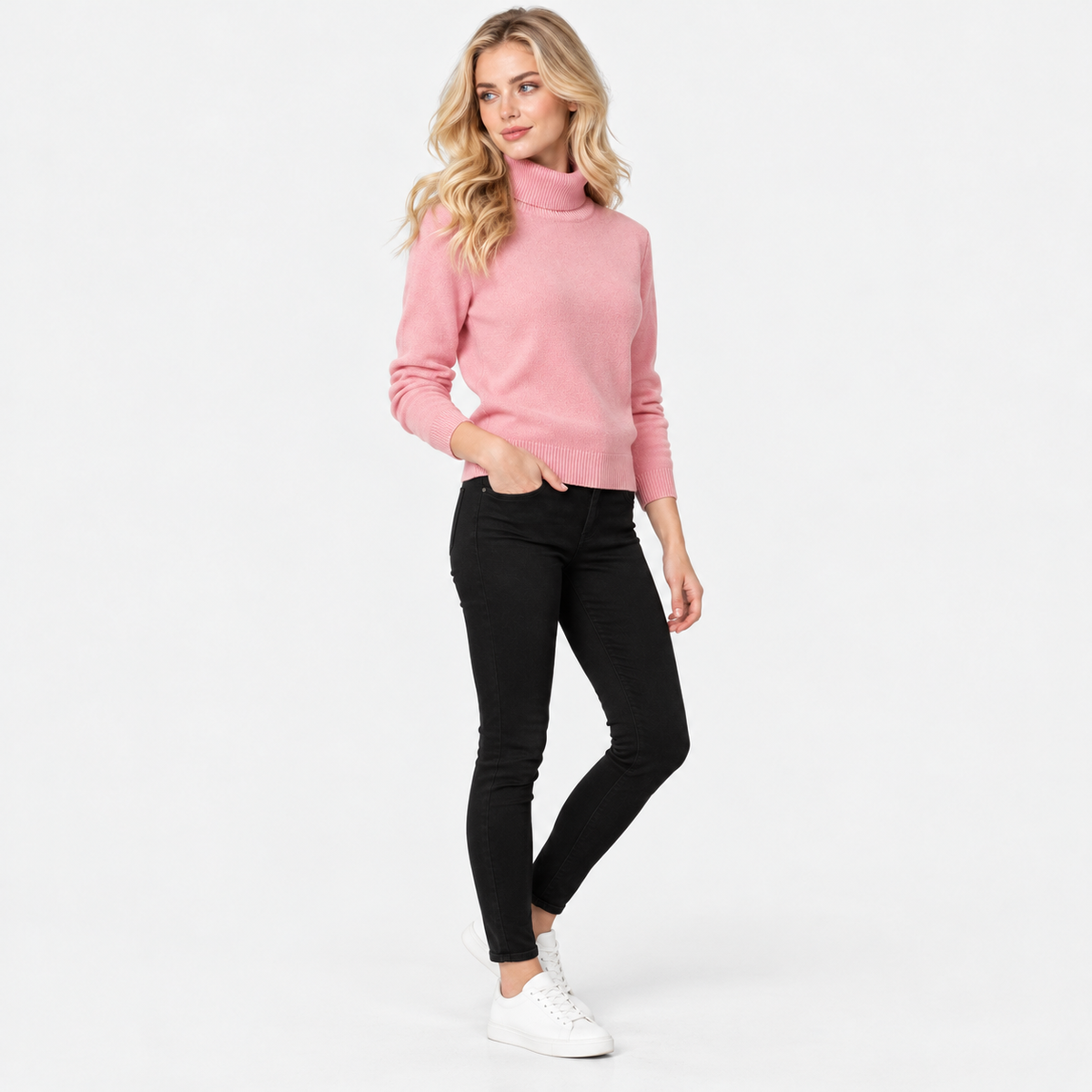 Montviro | Women's High Neck Knit Sweater with Stretch Fabric