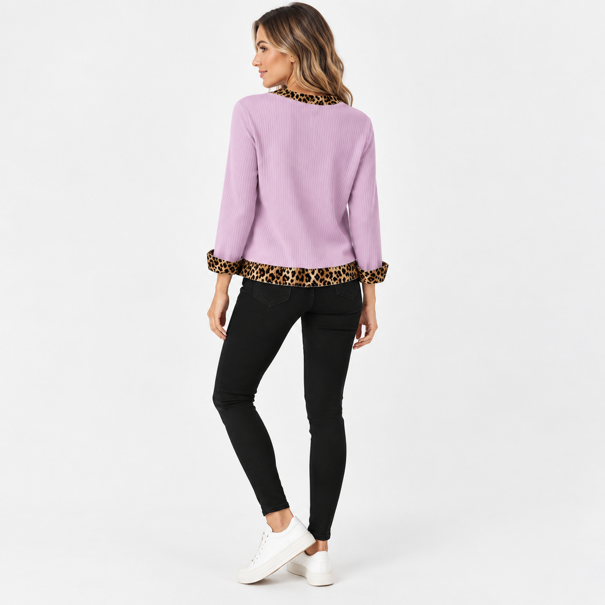 Montviro | Women’s Ribbed Texture Knit Top Relaxed Fit Spring Fall Wear