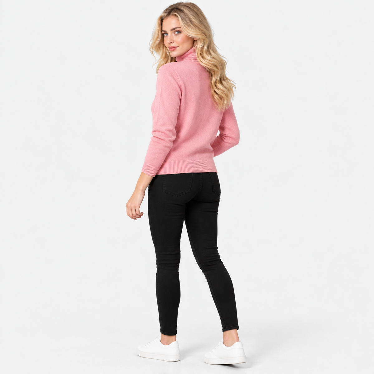 Montviro | Women's High Neck Knit Sweater with Stretch Fabric