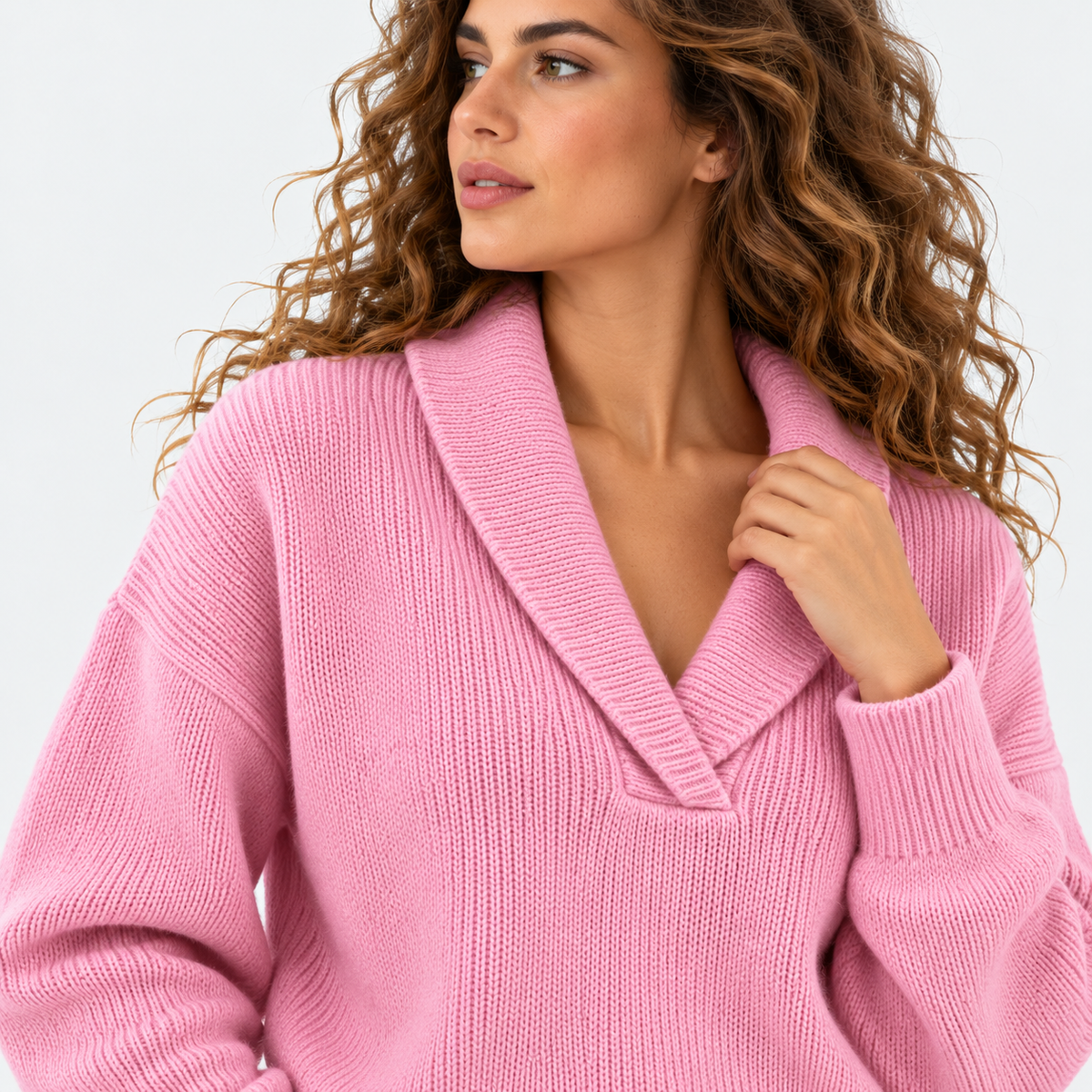 Montviro | Women's Oversized Knit Sweater with Shawl Collar
