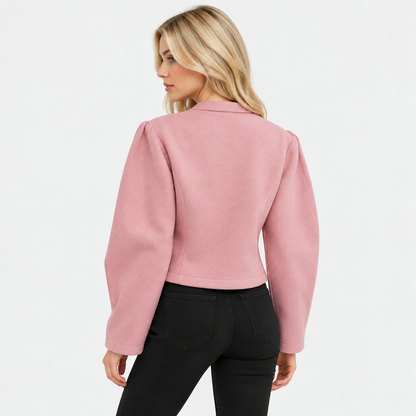 Montviro | Women’s Retro Jacket Lantern Sleeve Single Breasted Outerwear