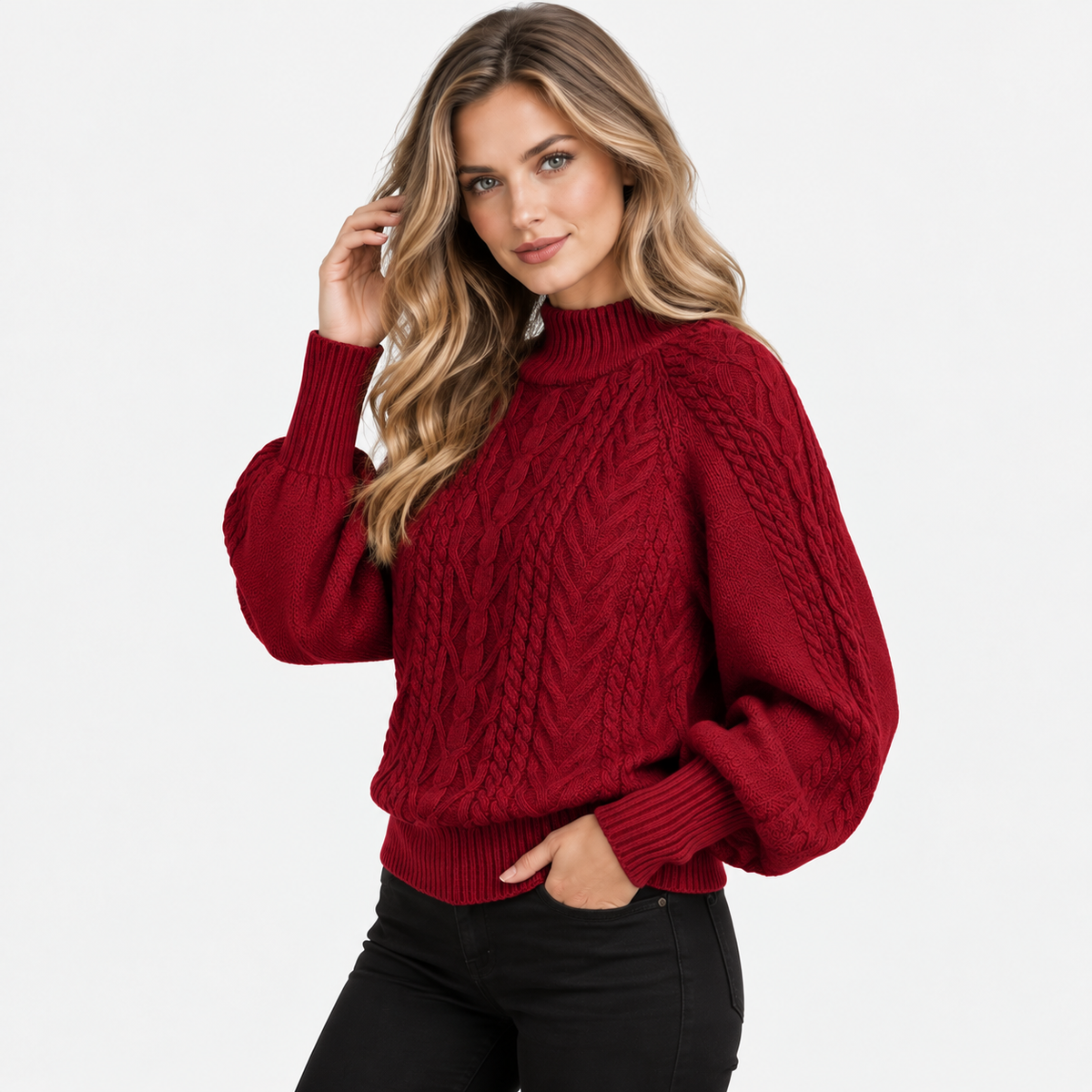 Montviro | Women’s Half Turtleneck Sweater Solid Color Casual Knitwear
