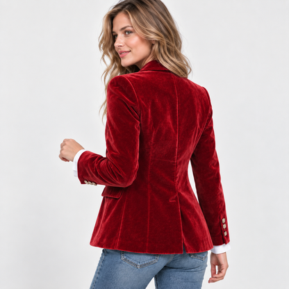 Montviro | Women’s Tailored Blazer Jacket Notch Collar Single Button Coat