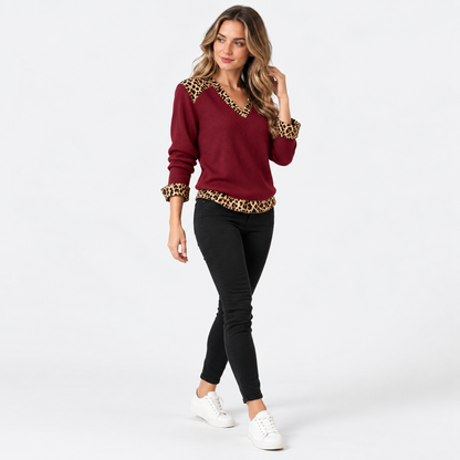 Montviro | Women’s Ribbed Texture Knit Top Relaxed Fit Spring Fall Wear