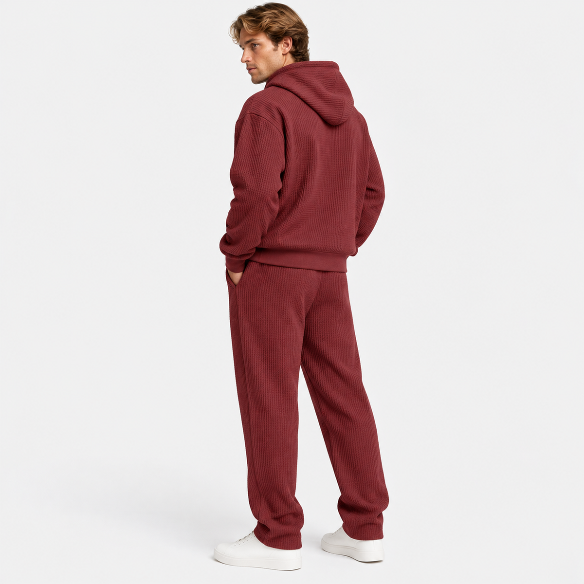 Montviro | Men's Hooded Two Piece Set Knit Casual Fall Winter Outfit