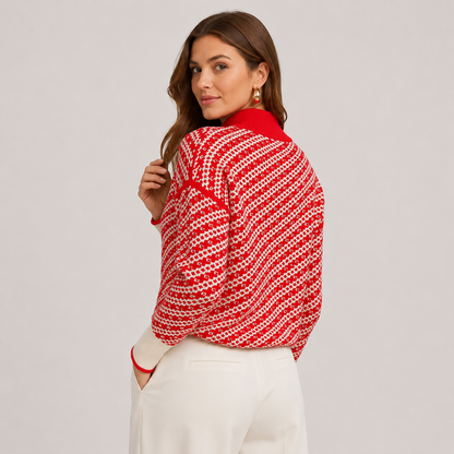 Montviro | Women's Stand Collar Sweater - Viscose Blend Knit
