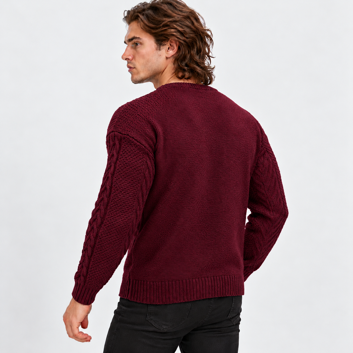 Montviro | Men's Knit Sweater Crew Neck Soft Pullover Fall Winter Top