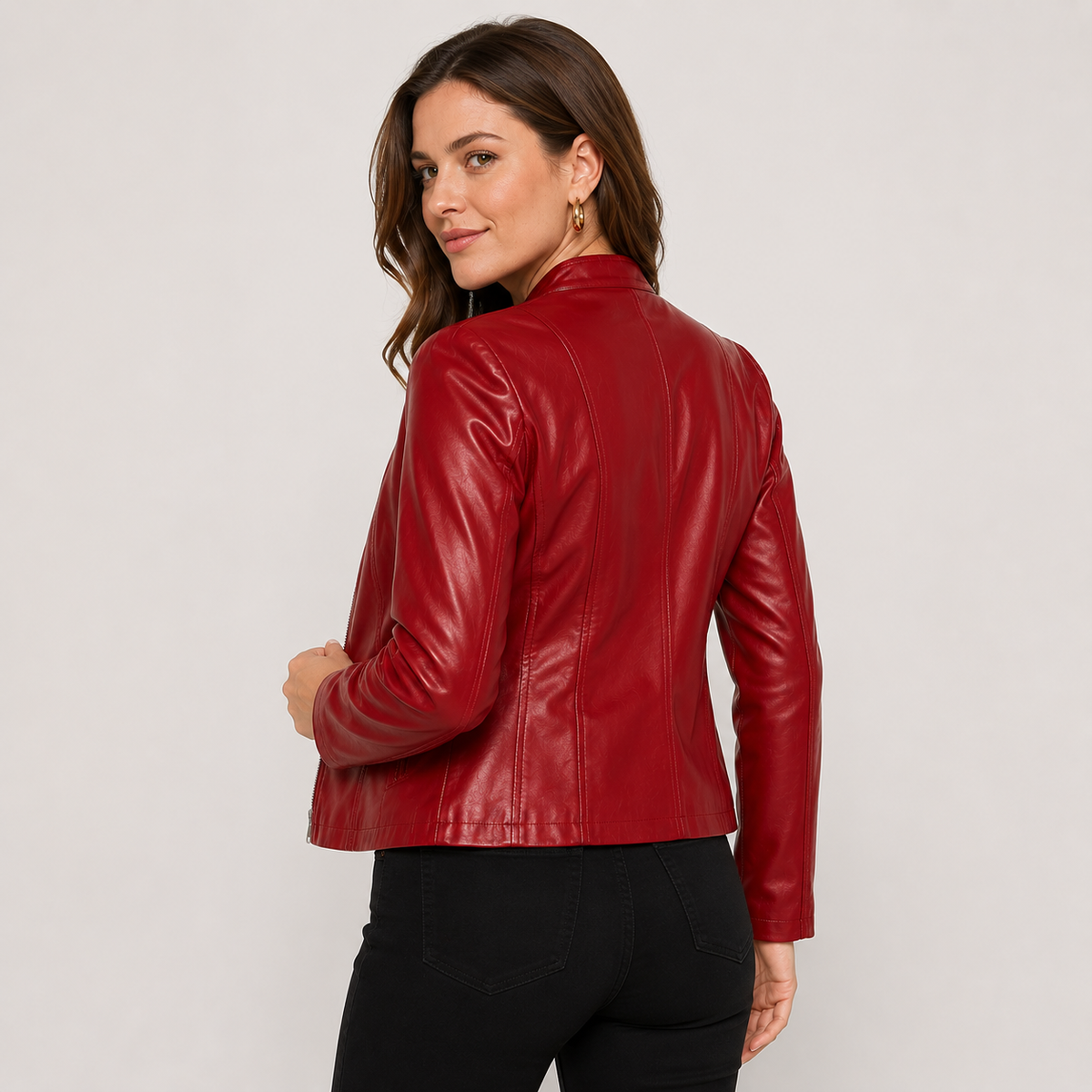Montviro | Women's Leather Jacket - Full Zip Elegant Style