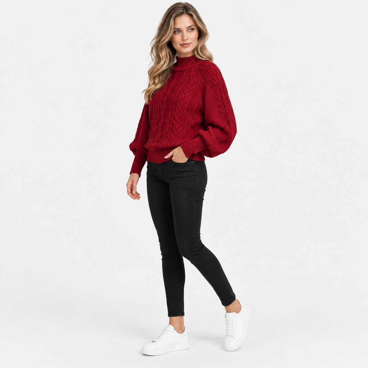 Montviro | Women’s Half Turtleneck Sweater Solid Color Casual Knitwear