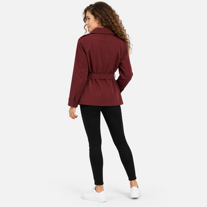 Montviro | Women’s Trench Coat Belted Waist Lapel Outerwear