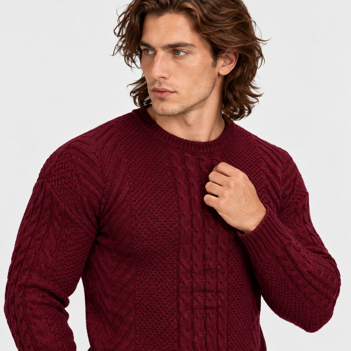 Montviro | Men's Knit Sweater Crew Neck Soft Pullover Fall Winter Top