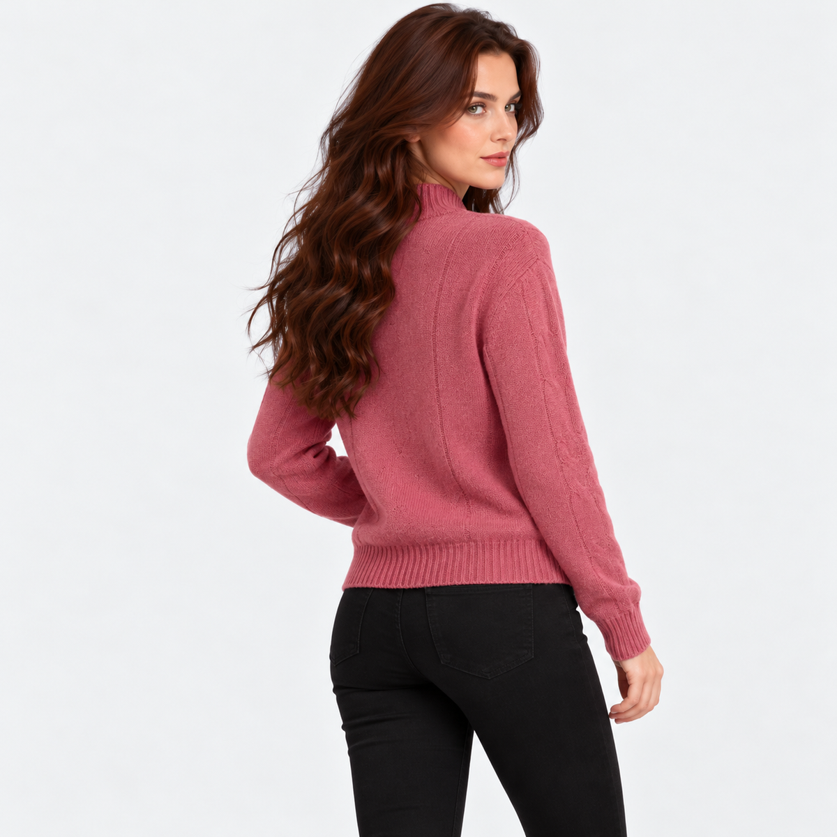 Montviro | Women's Viscose Blend Knit Sweater with High Neck