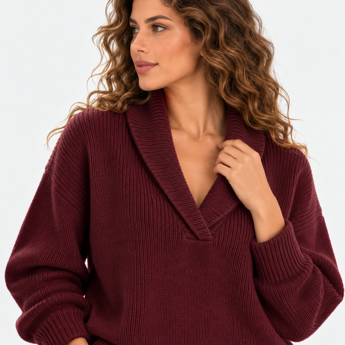 Montviro | Women's Oversized Knit Sweater with Shawl Collar