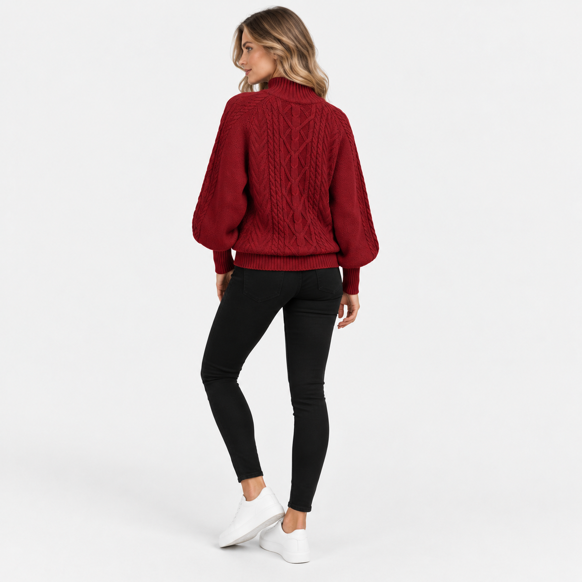 Montviro | Women’s Half Turtleneck Sweater Solid Color Casual Knitwear