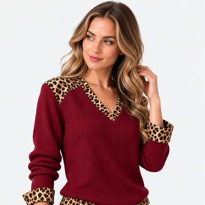 Montviro | Women’s Ribbed Texture Knit Top Relaxed Fit Spring Fall Wear