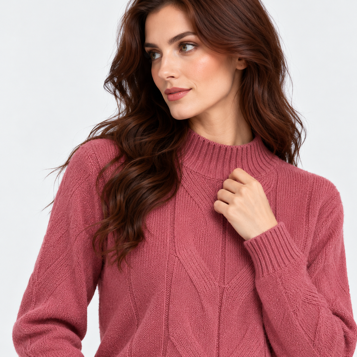 Montviro | Women's Viscose Blend Knit Sweater with High Neck