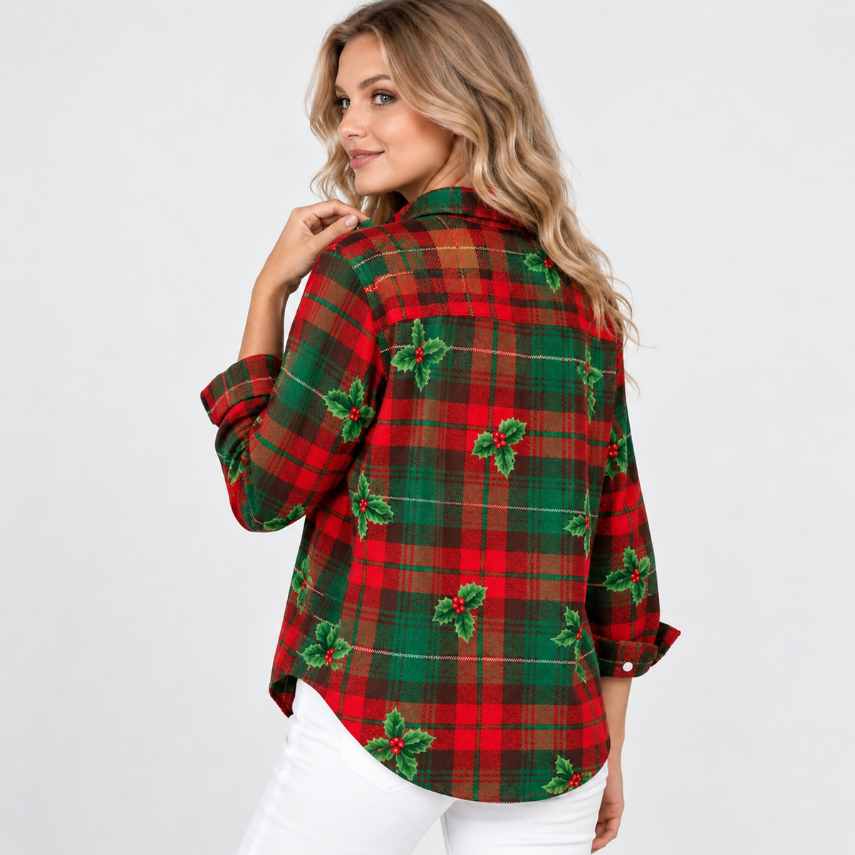 Montviro | Women’s Vintage Plaid Shirt Loose Fit Casual Fall Top