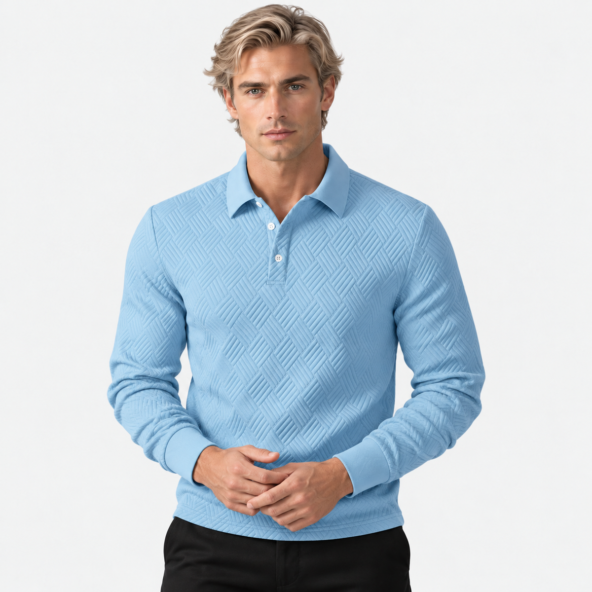 Montviro | Men's Knit Sweatshirt Lapel Collar Button Casual Winter Top