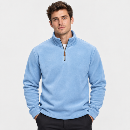 Montviro | Men's Half-Zip Pullover - Solid Color Sweatshirt