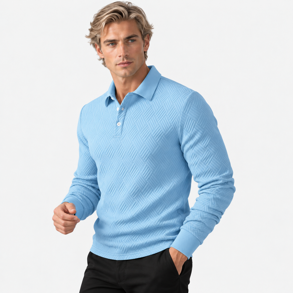 Montviro | Men's Knit Sweatshirt Lapel Collar Button Casual Winter Top