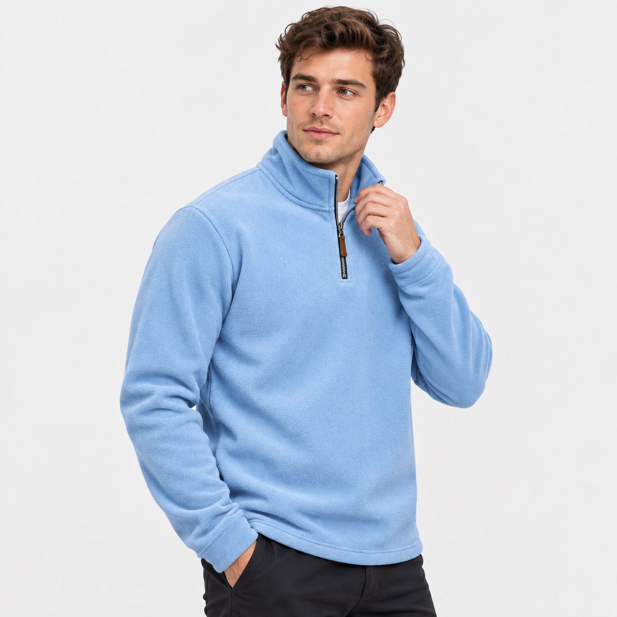 Montviro | Men's Half-Zip Pullover - Solid Color Sweatshirt