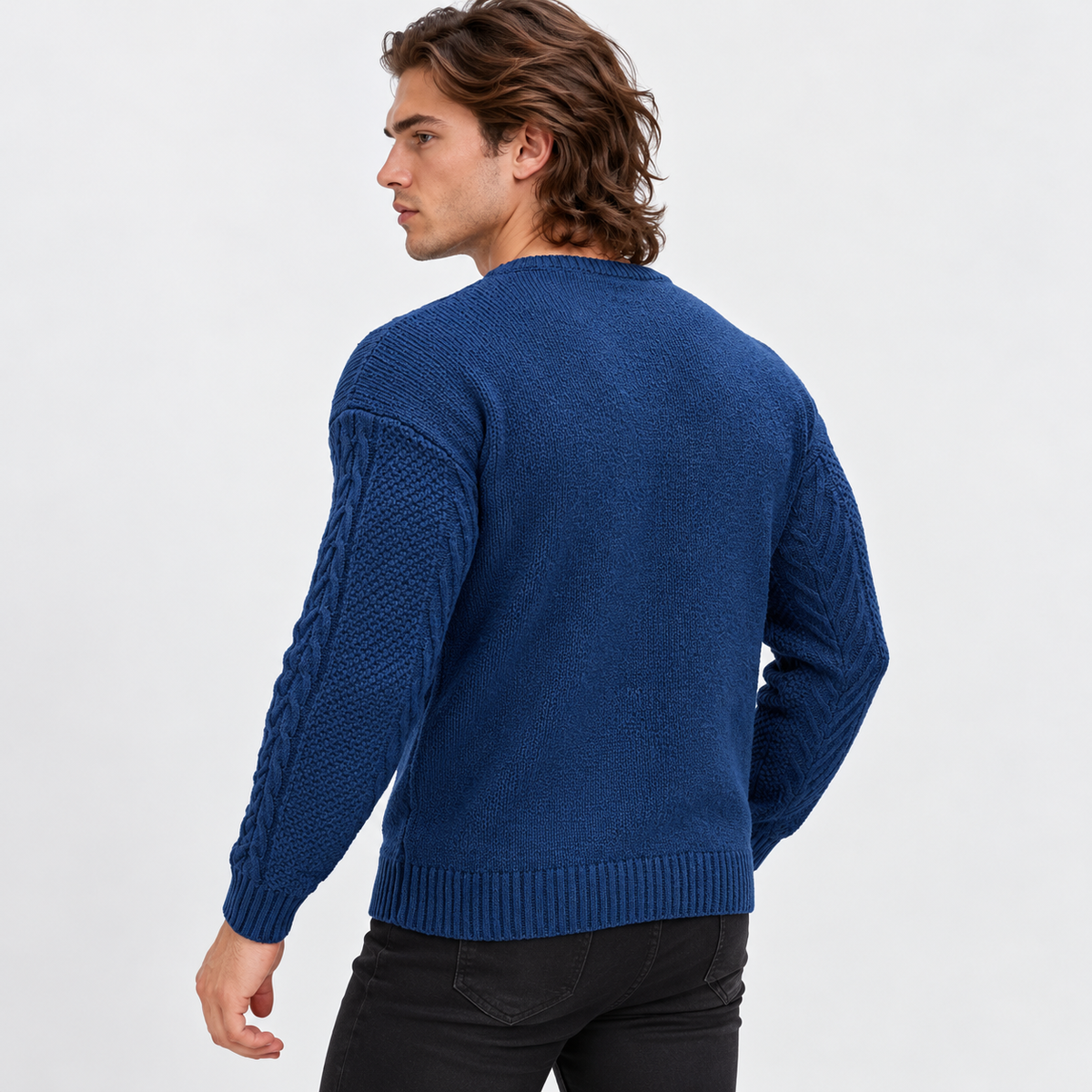 Montviro | Men's Knit Sweater Crew Neck Soft Pullover Fall Winter Top