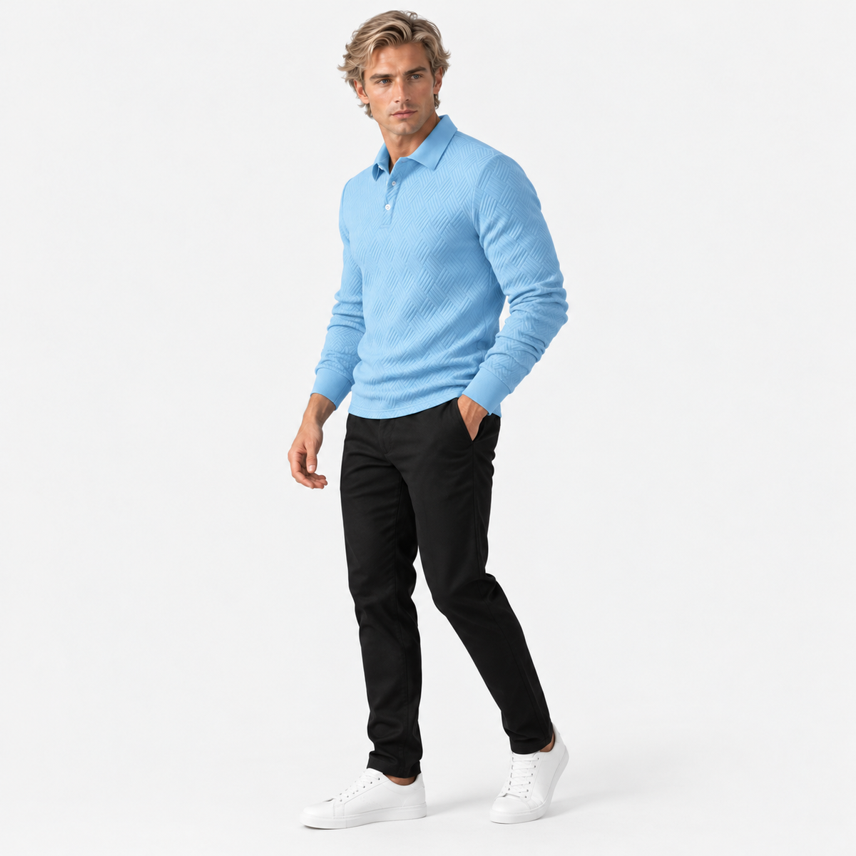 Montviro | Men's Knit Sweatshirt Lapel Collar Button Casual Winter Top