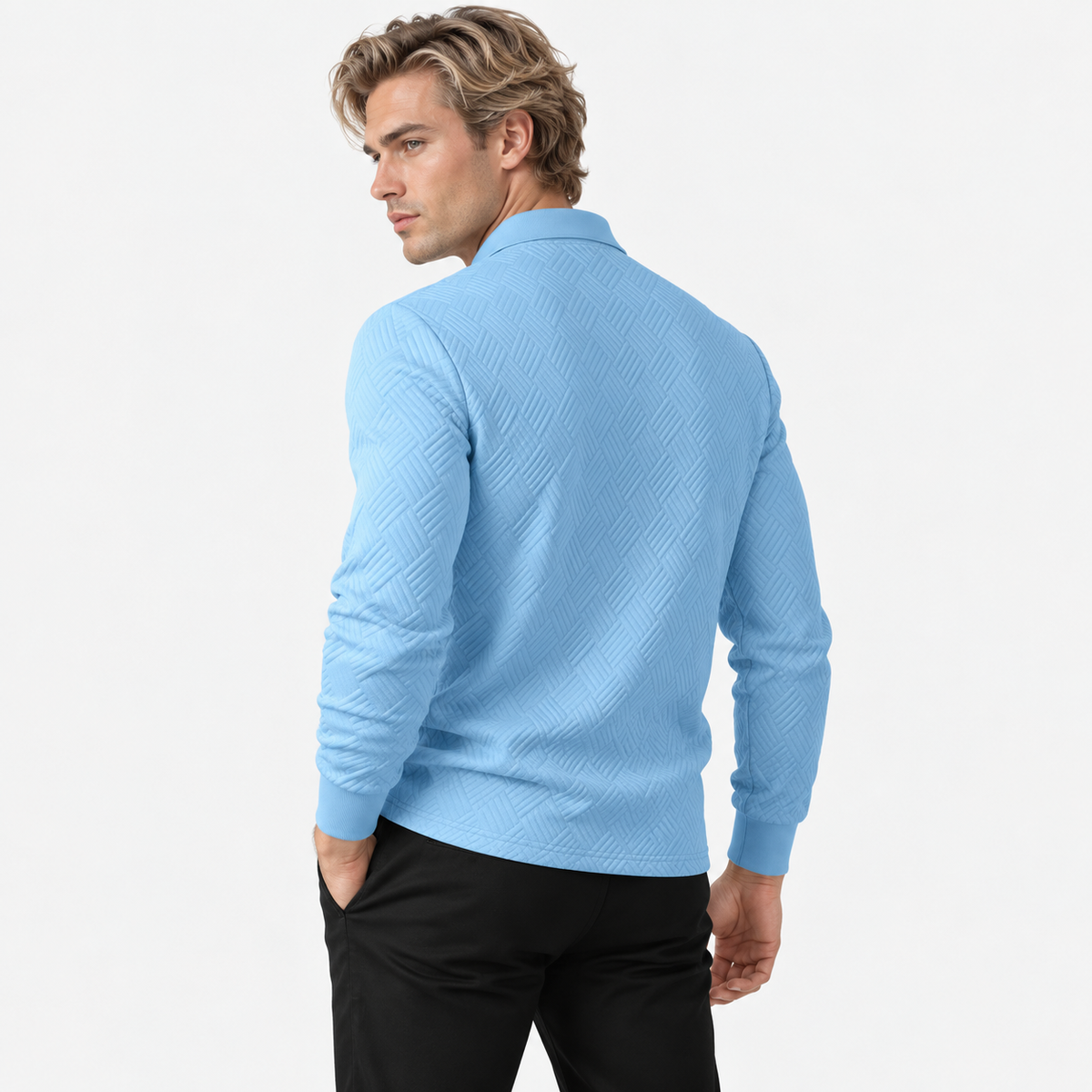 Montviro | Men's Knit Sweatshirt Lapel Collar Button Casual Winter Top