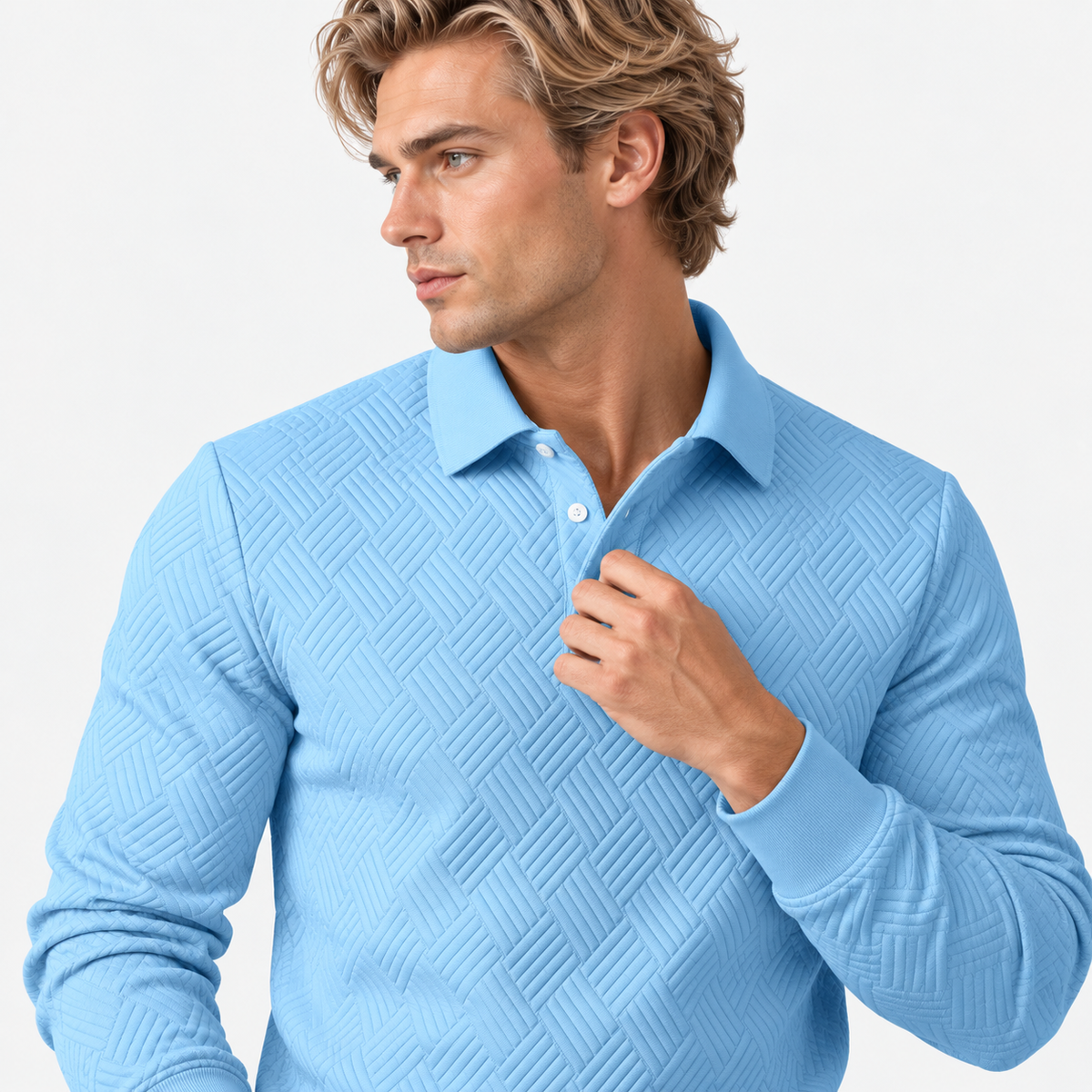 Montviro | Men's Knit Sweatshirt Lapel Collar Button Casual Winter Top