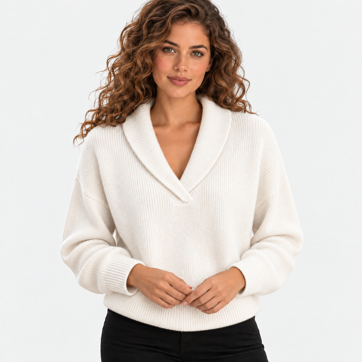 Montviro | Women's Oversized Knit Sweater with Shawl Collar