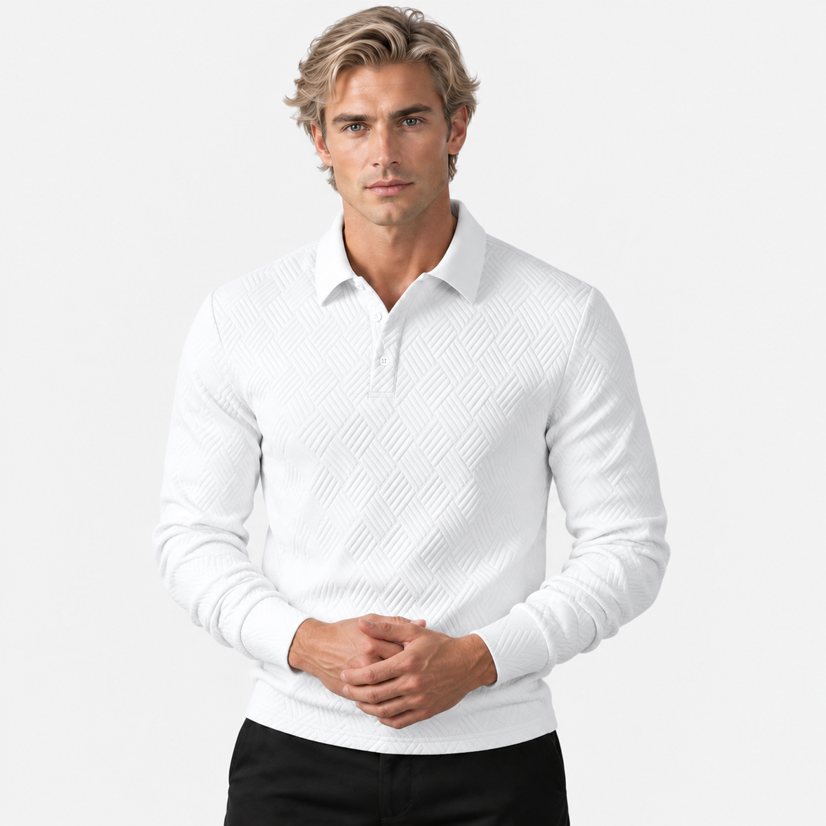 Montviro | Men's Knit Sweatshirt Lapel Collar Button Casual Winter Top