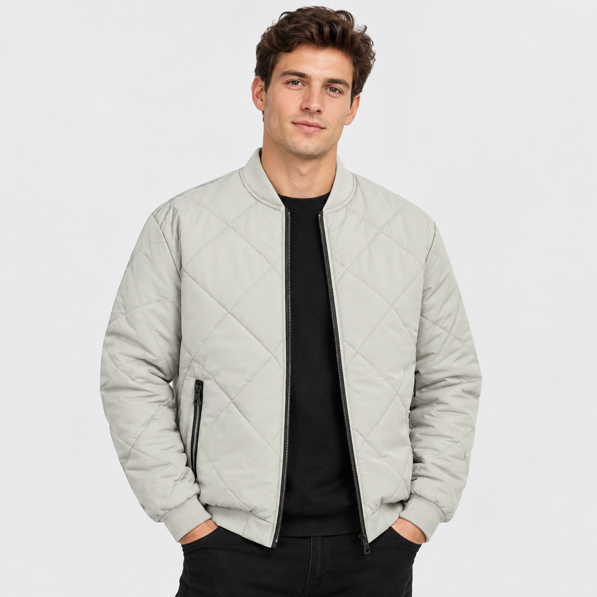Montviro | Men's Stand Collar Winter Jacket - Lined Zip Front
