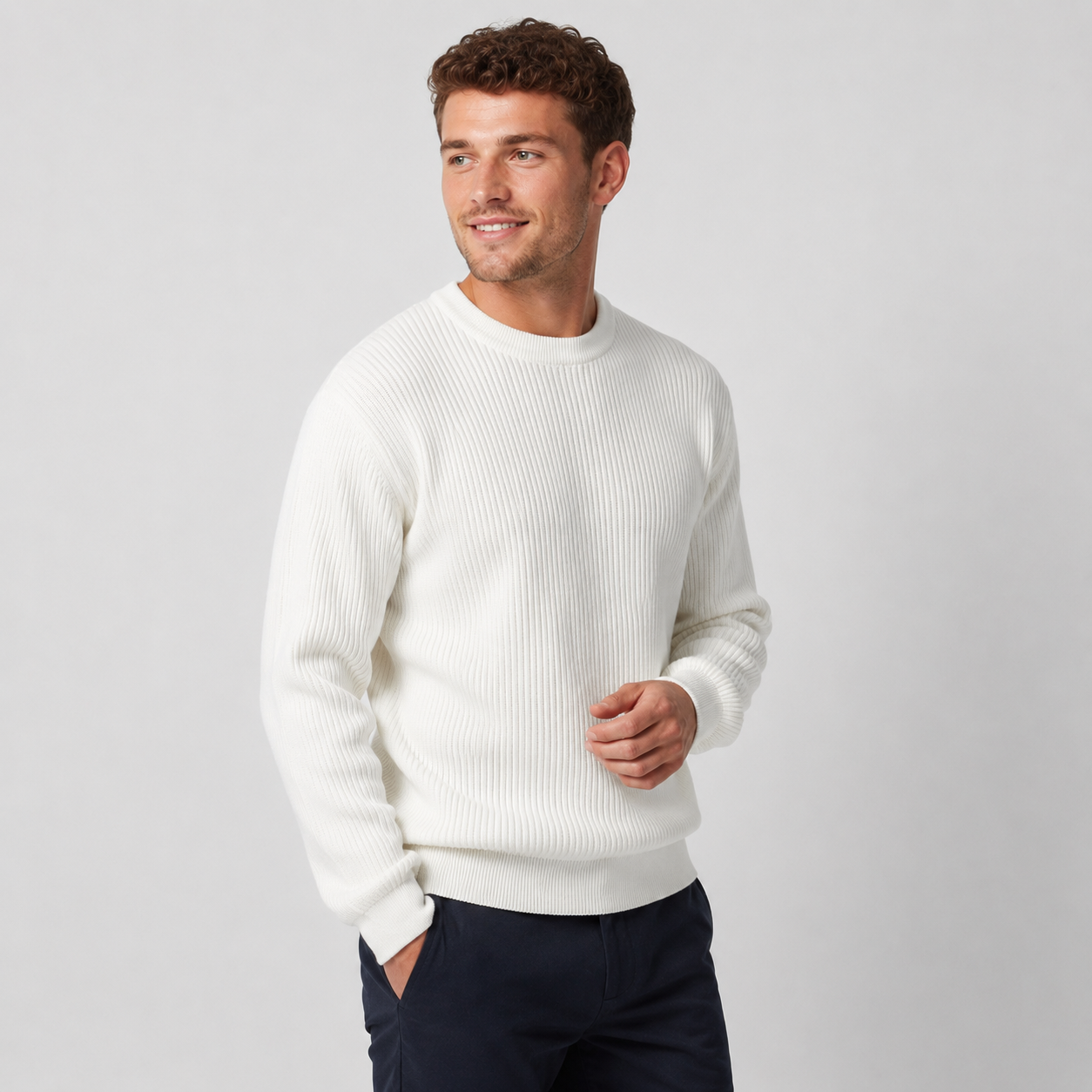 Montviro | Men's Crew Neck Sweater - Loose Fit Knit Pullover