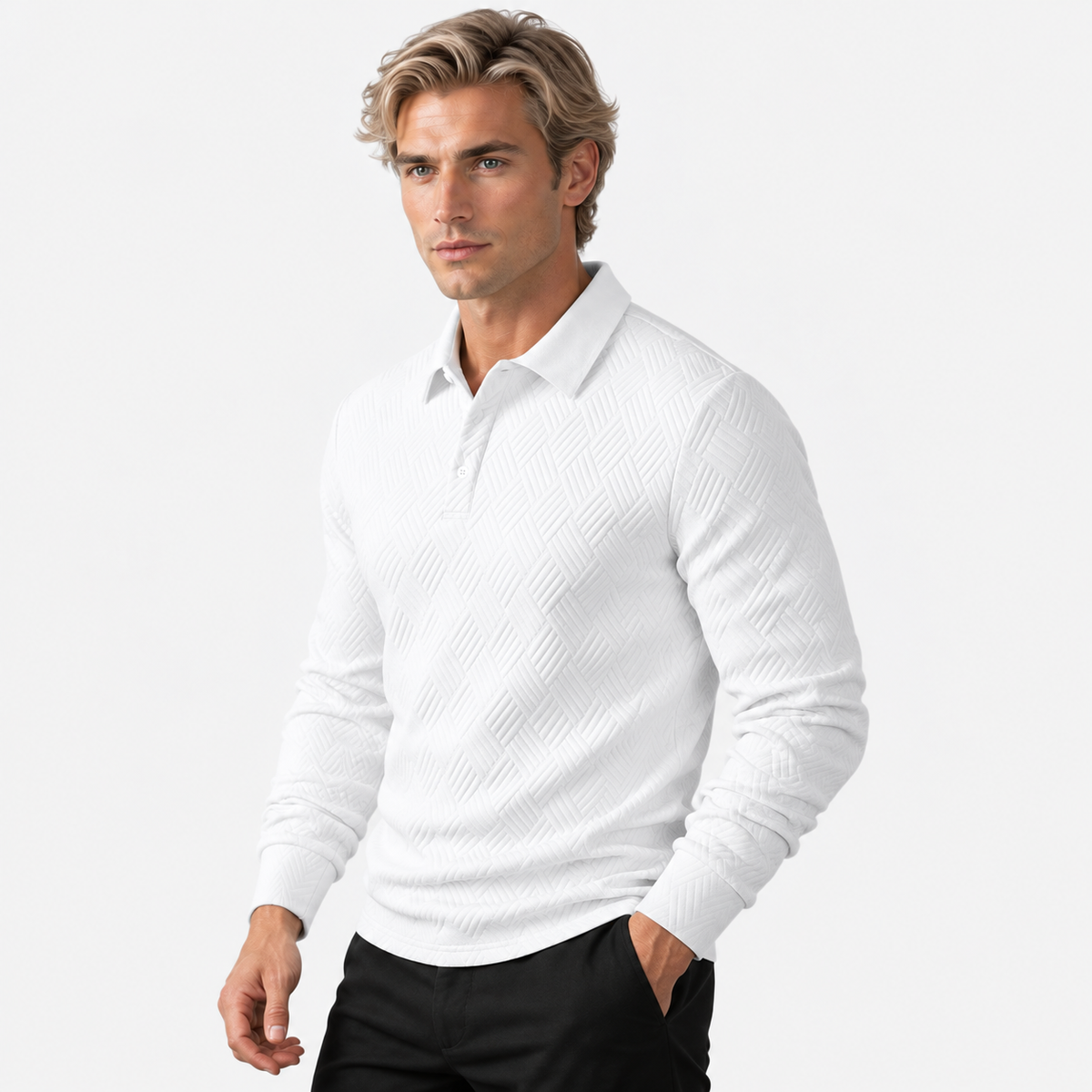 Montviro | Men's Knit Sweatshirt Lapel Collar Button Casual Winter Top