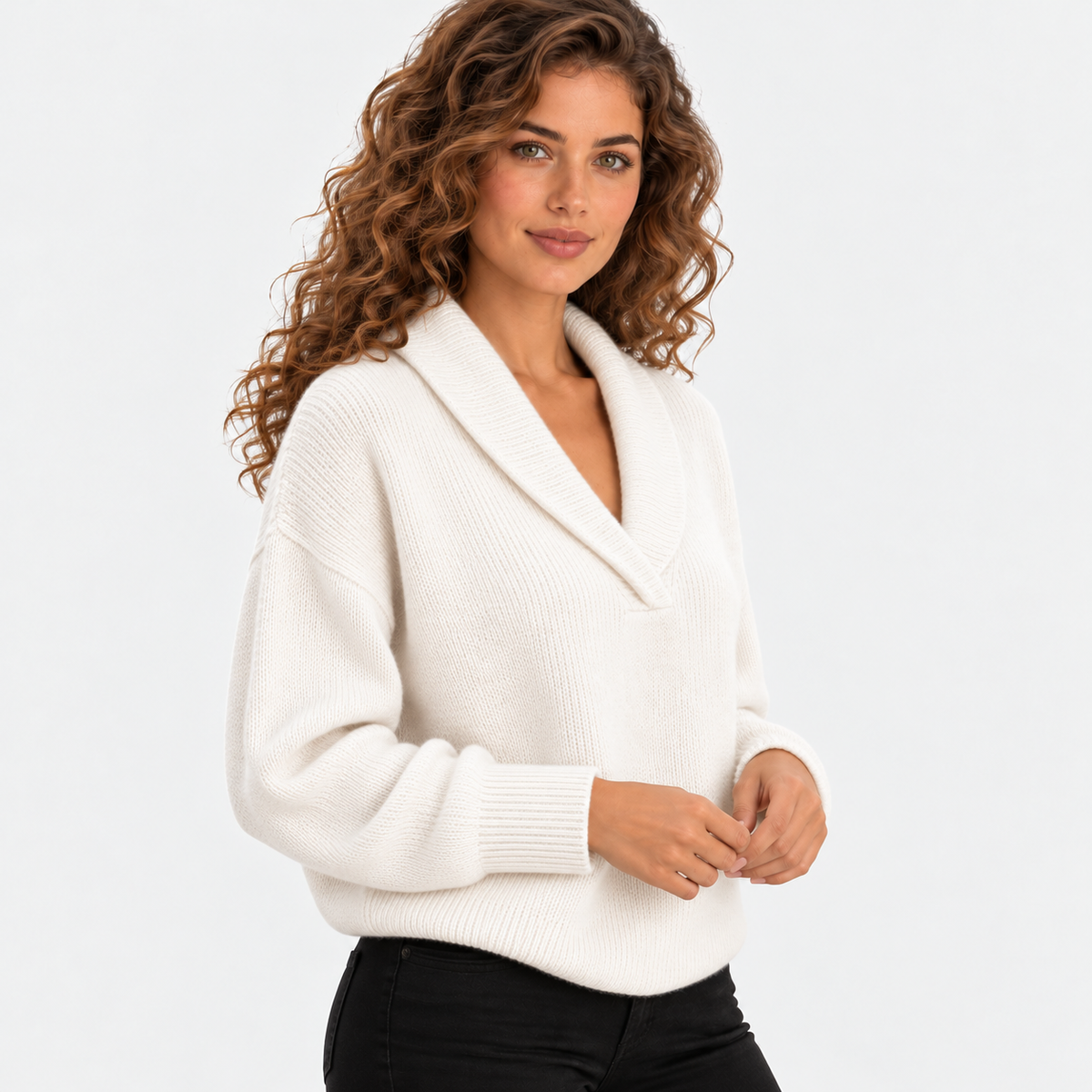 Montviro | Women's Oversized Knit Sweater with Shawl Collar