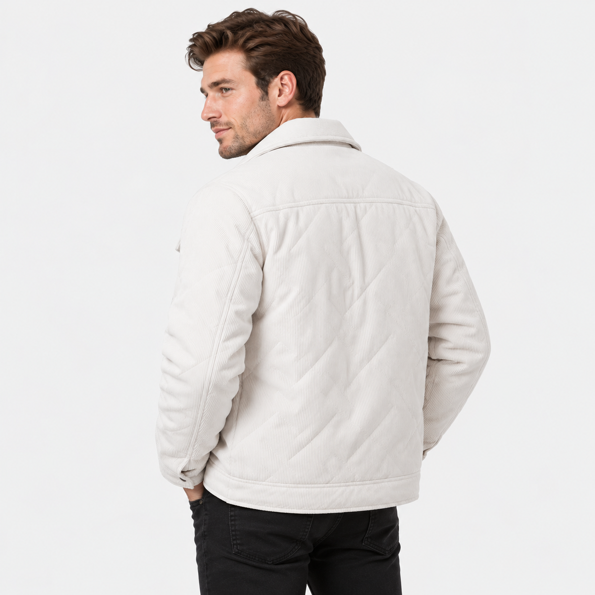 Montviro | Men's Corduroy Padded Jacket - Lapel Winter Outerwear