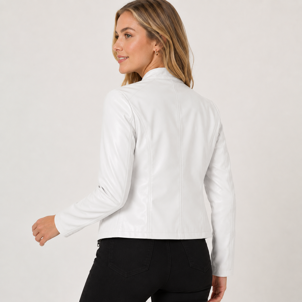 Montviro | Women's Leather Jacket - Full Zip Elegant Style