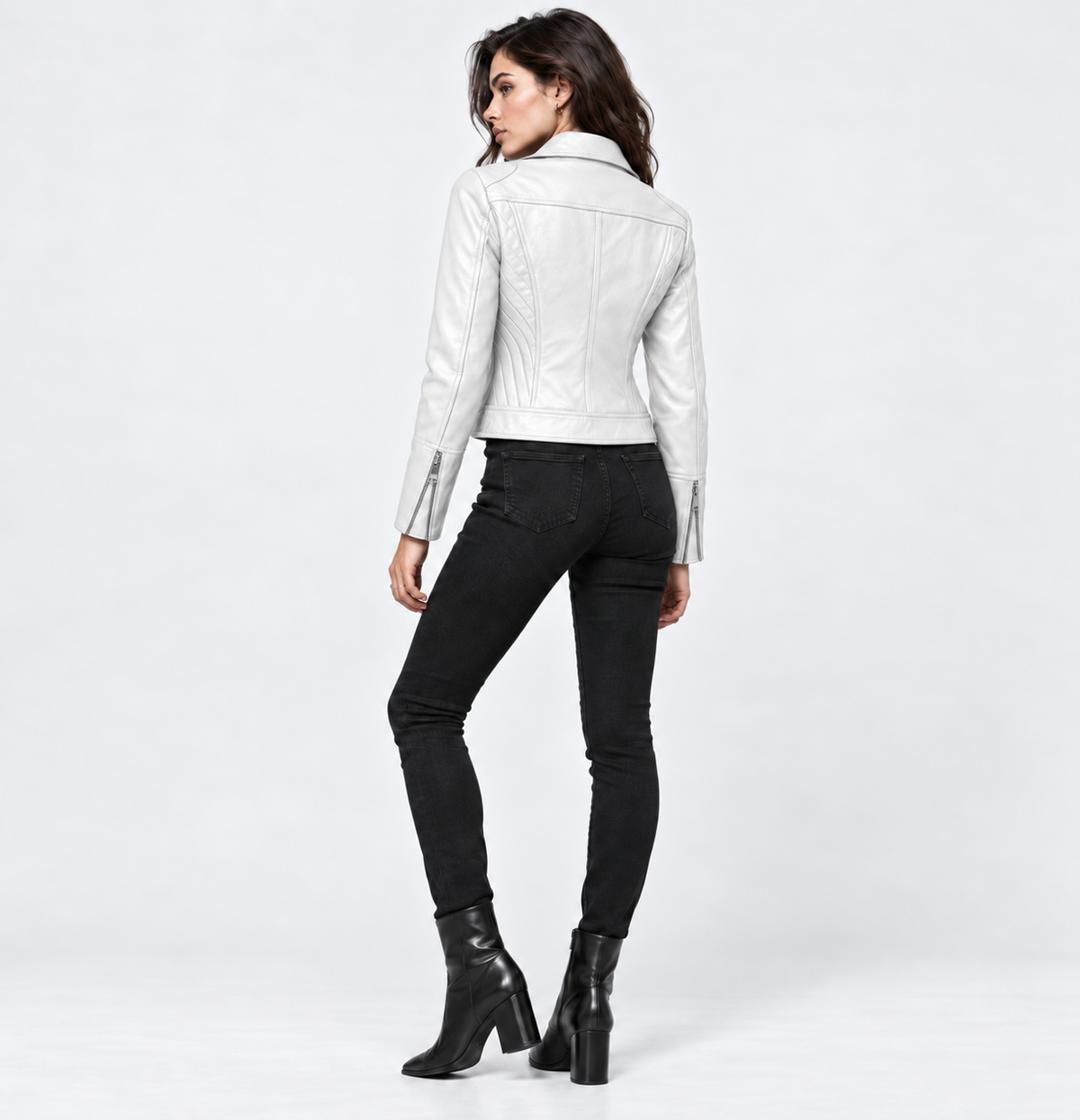 Montviro | Women’s Biker Jacket Slim Fit Zip Up Street Fashion Coat