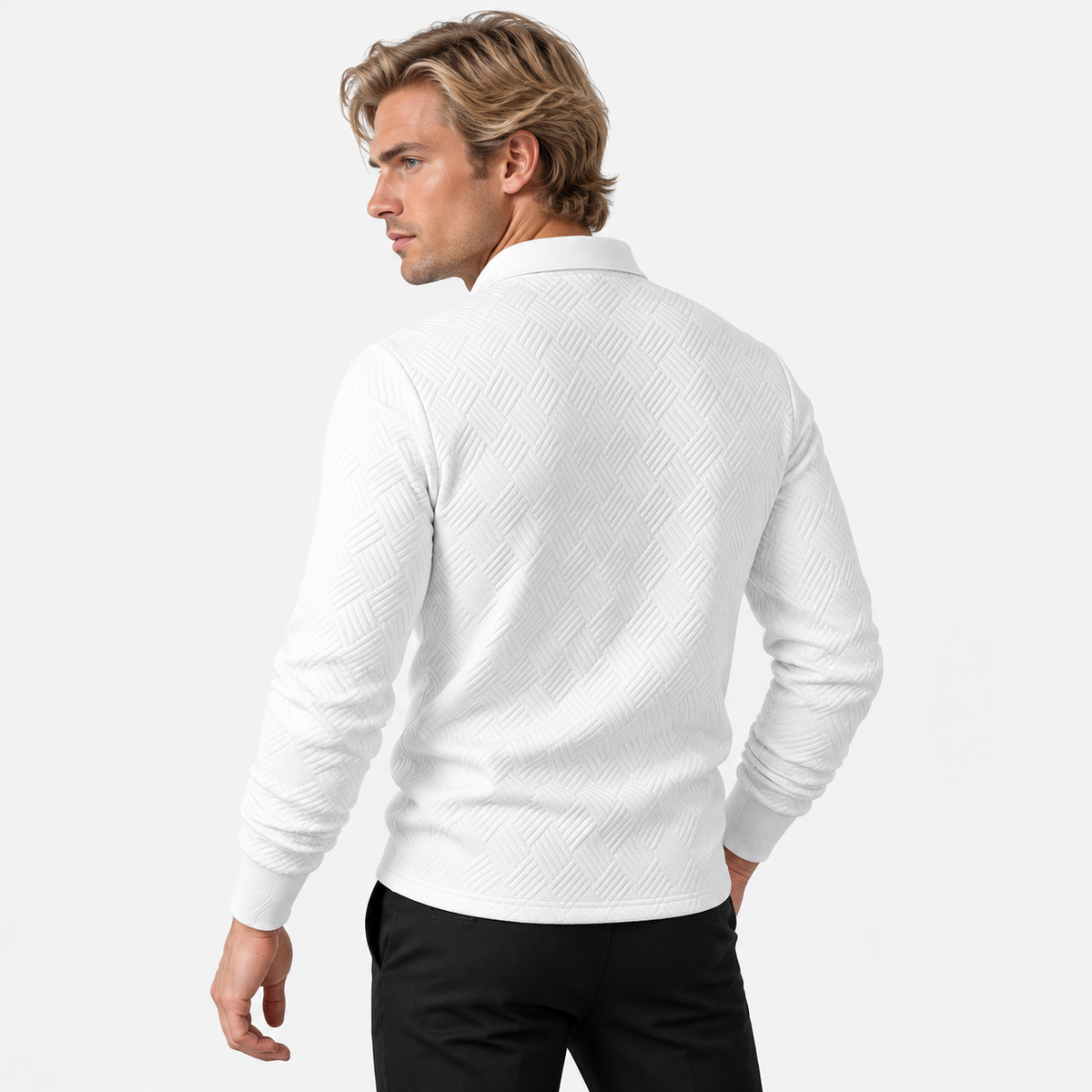 Montviro | Men's Knit Sweatshirt Lapel Collar Button Casual Winter Top