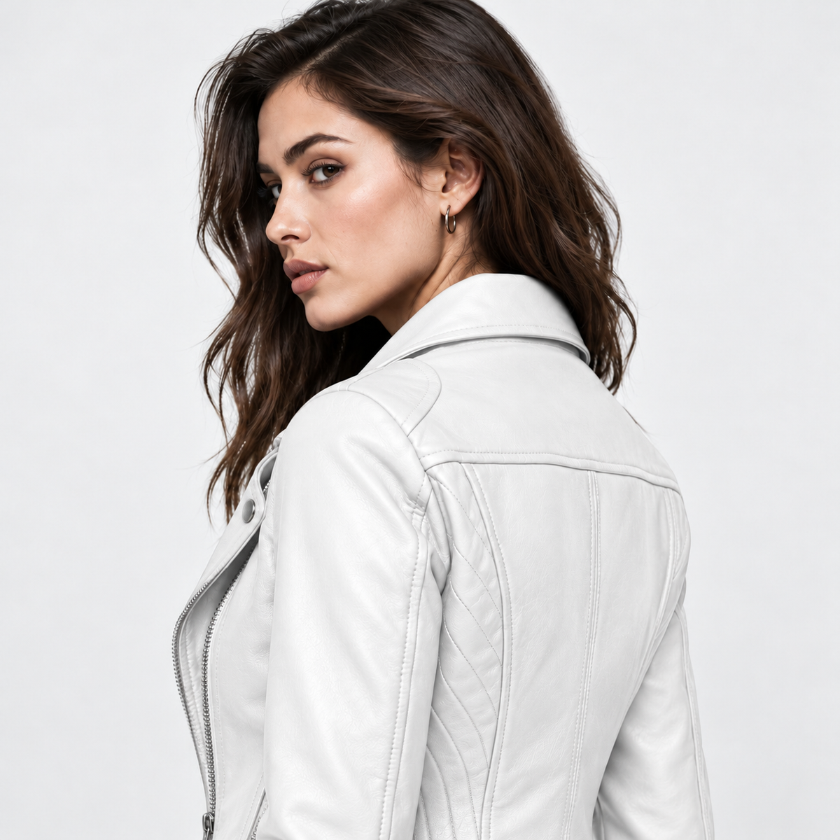 Montviro | Women’s Biker Jacket Slim Fit Zip Up Street Fashion Coat
