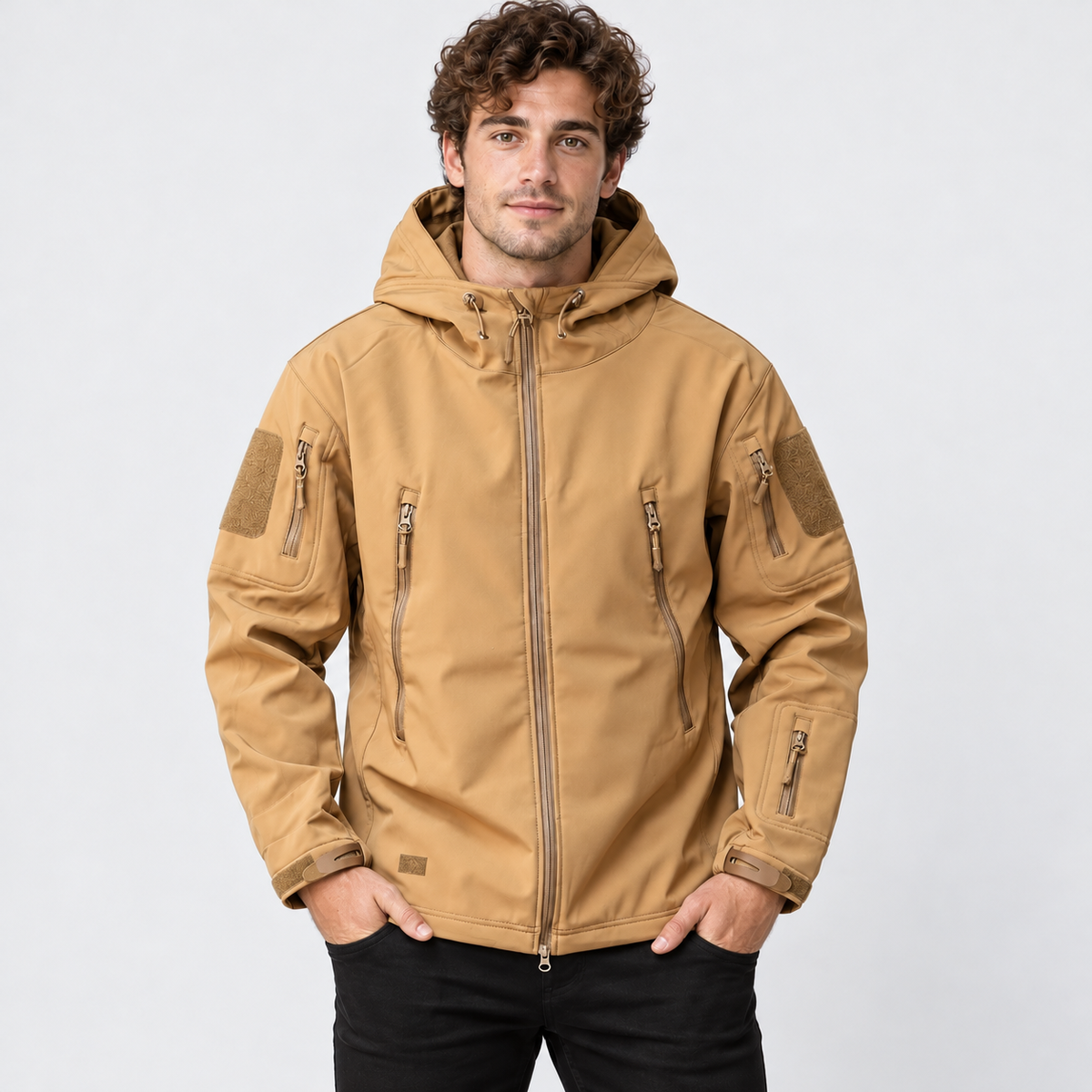Montviro | Men's Softshell Jacket Fleece Lined Hooded Windproof Coat